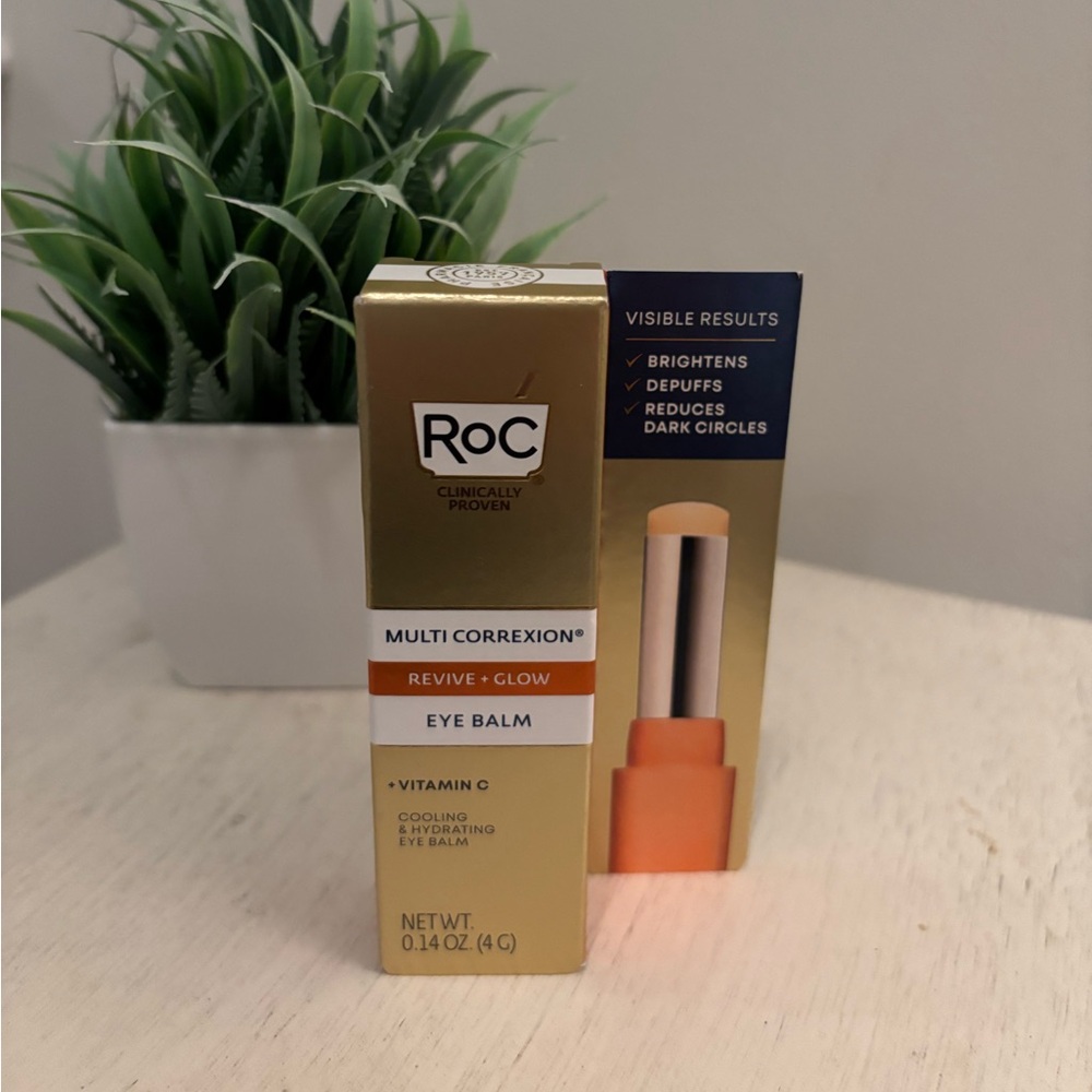 NIB RoC Multi Correxion Revive + Glow Eye Balm Vitamin C Brightening 0.14 oz - Picture 5 of 8